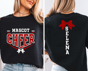 Personalized Cheer Mascot Sweatshirt, Cheer Sweater, Cheer Squad Sweaters, Cheer Mom with Name Sweater,Custom Cheer Team Name Sweater Hoodie