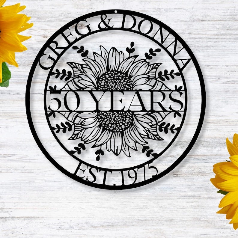 Metal Anniversary Sign / Anniversary Gift / Anniversary Gift For Parents / Year Anniversary Sign / Wedding Anniversary Metal Wall Art / Gift