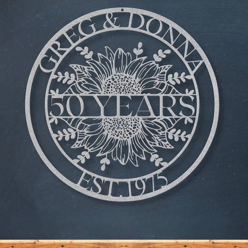 Metal Anniversary Sign / Anniversary Gift / Anniversary Gift For Parents / Year Anniversary Sign / Wedding Anniversary Metal Wall Art / Gift