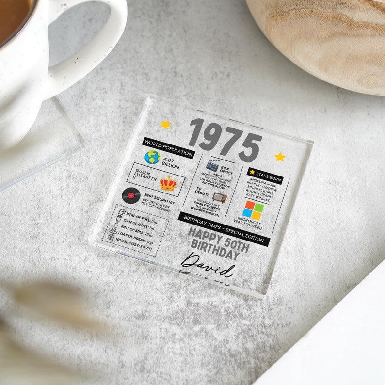 Personalised 30th Birthday Acrylic Table Sign, Coaster, Keep Book ,Fun Facts Gift, Funny 30th Birthday Gifts, Novelty Birthday Gifts, Fun Facts Birthday Gifts