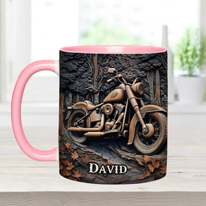 Never Underestimate An Old Man With A Motorcycle Personalized Biker Accent Mug, Motor Racer Coffee Cup Gift for Men, Custom Gift