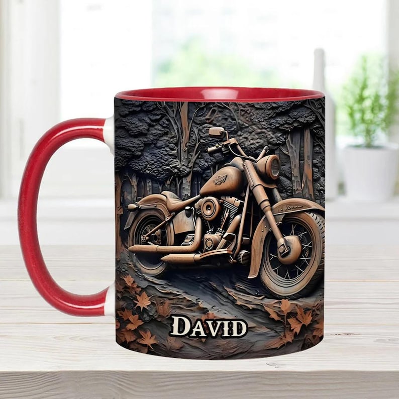Never Underestimate An Old Man With A Motorcycle Personalized Biker Accent Mug, Motor Racer Coffee Cup Gift for Men, Custom Gift