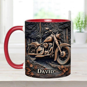Never Underestimate An Old Man With A Motorcycle Personalized Biker Accent Mug, Motor Racer Coffee Cup Gift for Men, Custom Gift