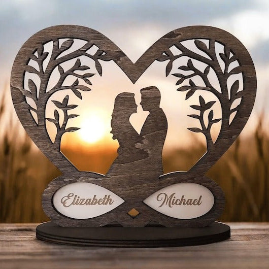 Romantic Couple - Personalized Infinity Heart Love Sign, Custom Wedding or Valentine's Day Gift Decor