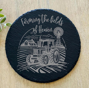 Farming In Heaven Farmer Memorial Garden Stone, Sympathy Gift, Grave Marker, Keepsake, Remembrance, Bereavement Gift, Loss of a Loved One