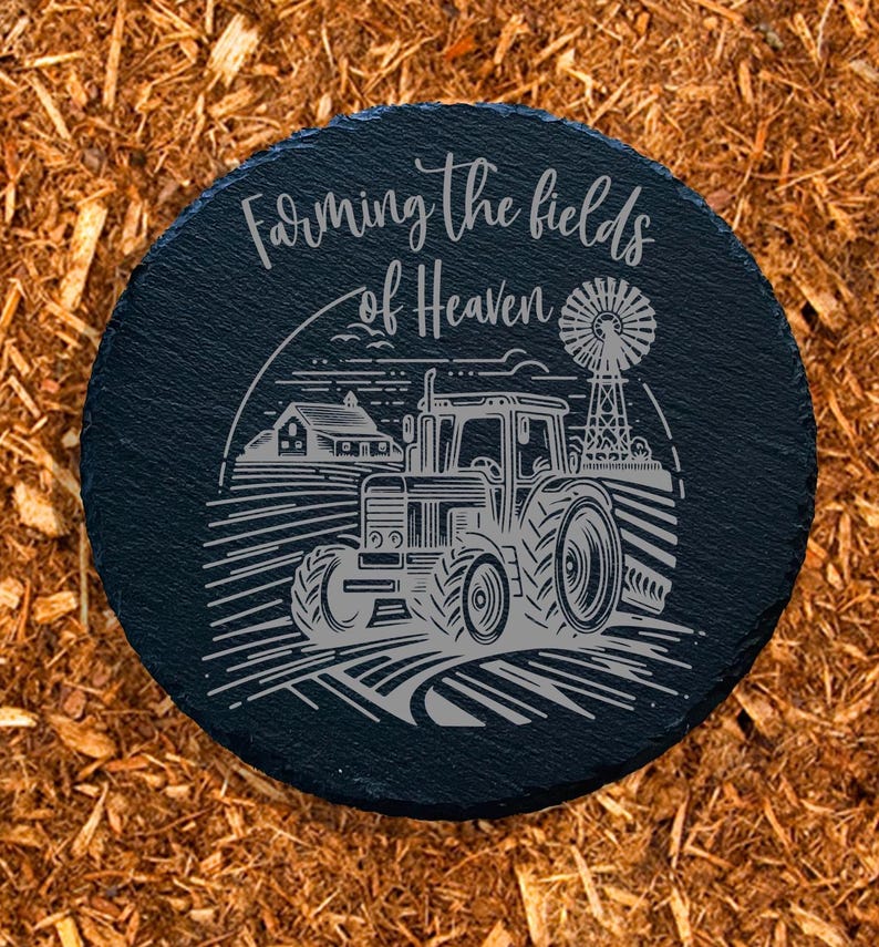 Farming In Heaven Farmer Memorial Garden Stone, Sympathy Gift, Grave Marker, Keepsake, Remembrance, Bereavement Gift, Loss of a Loved One