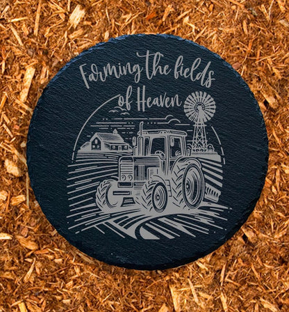 Farming In Heaven Farmer Memorial Garden Stone, Sympathy Gift, Grave Marker, Keepsake, Remembrance, Bereavement Gift, Loss of a Loved One