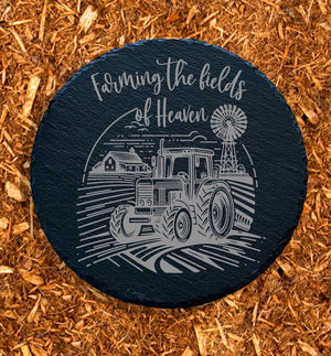 Farming In Heaven Farmer Memorial Garden Stone, Sympathy Gift, Grave Marker, Keepsake, Remembrance, Bereavement Gift, Loss of a Loved One