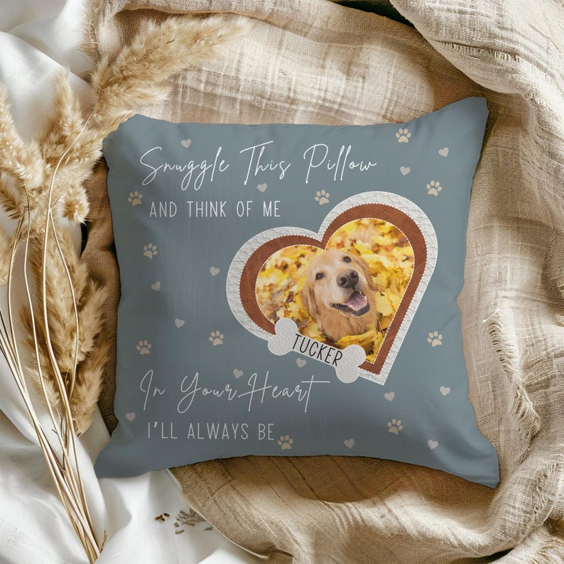 Personalized Dog Memorial Photo Pillow Gift, Dog Loss Pet Memory Gifts, Pet Loss Keepsake Remembrance Gift For Dog Mom Dad Bereavement Gift
