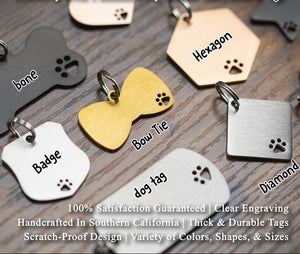 Dog Tag, Pet Name Tags, Dog ID Tag, Dog Name Tag, Custom Dog Tag, Engraved Dog Tag Personalized Dog Tag, Bone Star & 8+ Shapes Free Shipping