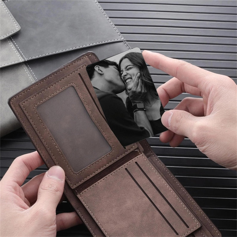 Custom Metal Wallet Card, Star Map Constellation, Couple Photo Wallet Card, Anniversary Gift for Boyfriend, Husband, Photo Love Note Card