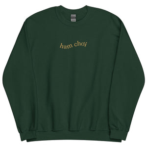 Ham Chơi Embroidered Crewneck Sweater: Vietnamese Fun Gift