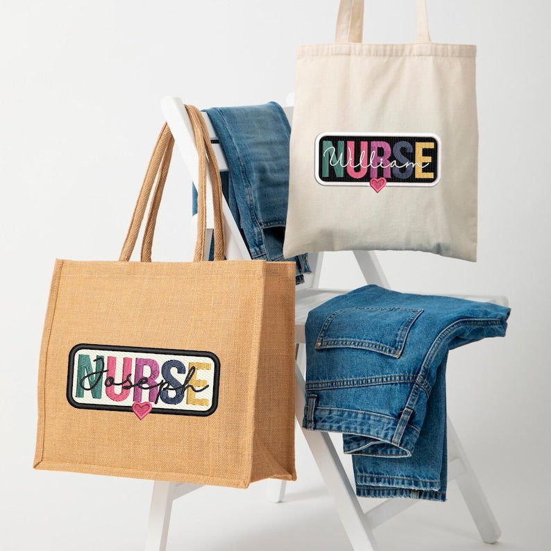 Personalized Embroidered Nurse Patches, Custom Name Patch for RN, New Nurse Gift, Sewn/Iron On Patches For Clothes Backpacks, Velcro Patch