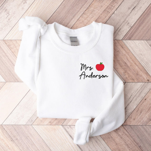 Custom Teacher Last Name Sweatshirt, Back To School, Teacher Mrs Shirt, Personalize Teacher Shirt, Teacher Appreciation, Gift for Teacher