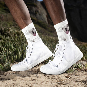 Custom Face Socks from Photo Personalized Cat Dog Funny Socks - Mens Socks for Grooms Cute Pet Socks with Face