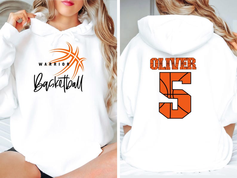 Personalized Basketball Sweatshirt, Team Mascot Sweatshirt With Name, Custom Basketball Pullover, Basketball Sweathirt with Number & Name
