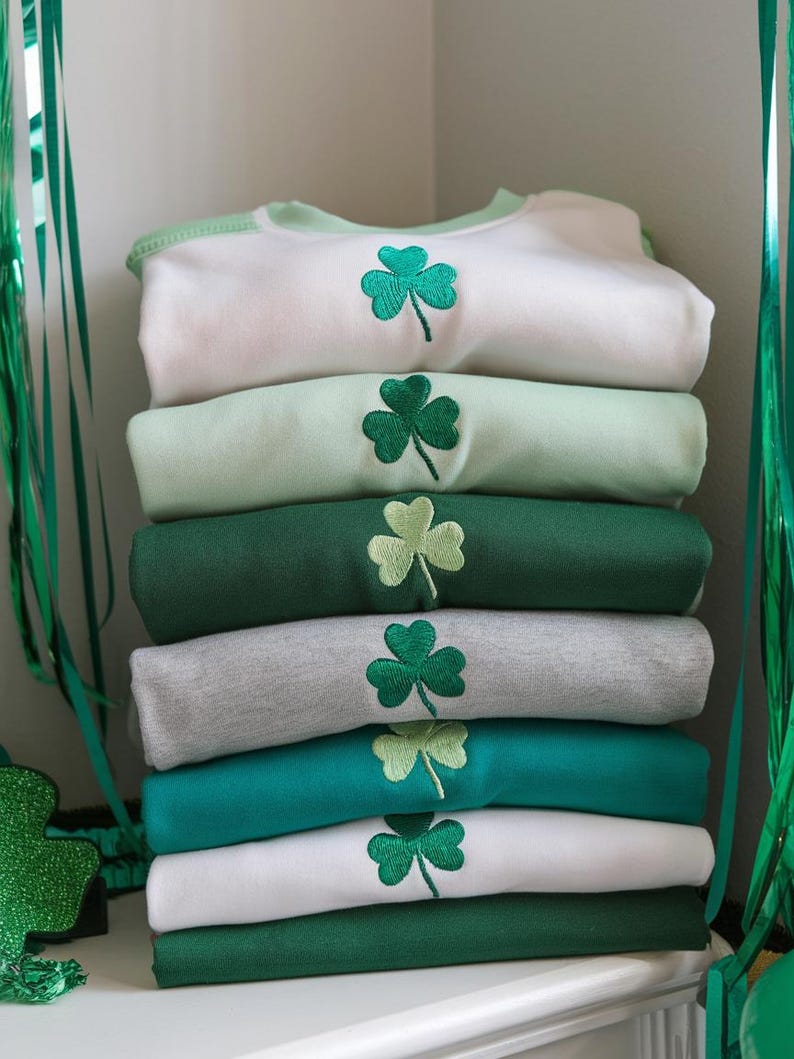 Embroidered St. Patrick's Day Sweatshirt, Irish Shamrock Sweatshirt, Saint Patricks Day Sweatshirt Women, St Patricks Hoodie, St Patricks
