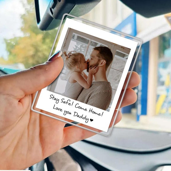 Custom Dad Photo Car Visor Clip, Fathers Day Gift For Dad, Drive Safe Daddy, Husband Gift Drive Safe Sun Visor Clip, Dad Car Accessories