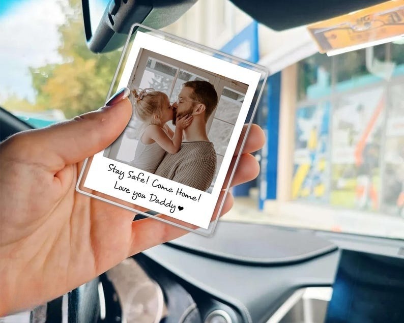 Custom Photo Car Visor Clip, Valentine's Day Gift For Him, Boyfriend Husband Gift Drive Safe Sun Visor Clip, Boyfriend Car Accessories