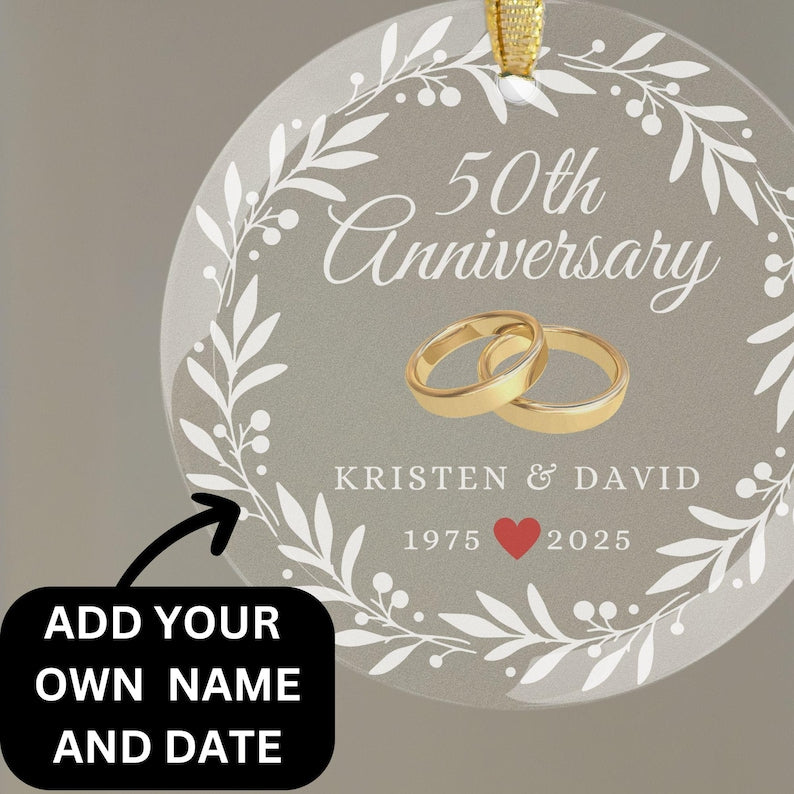 Personalized 50th Wedding Anniversary Gift Ornament