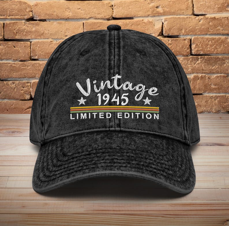 80th Birthday Vintage Retro Embroidered hat Dad Hat Gift For 80th Vintage Cotton Twill Cap Gift For Her Gift For Him