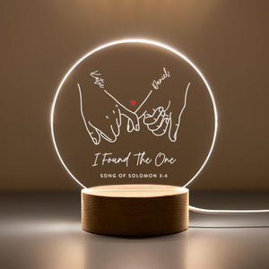 Personalized LED Acrylic Night Light Custom Couple Gift, Pinky Promise Sign, Anniversary, Wedding, Valentine's Day Gif