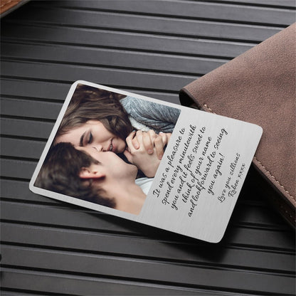 Personalized Metal Wallet Cards, Custom Photo & Message Wallet Insert Card, Valentines Gift, Anniversary Gift, Photo Gift Keepsake for him