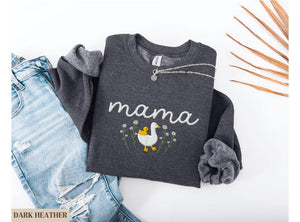 Embroidered Mama Sweatshirt, Goose Mama Crewneck, Mother's Day Gift, New Mom Gift, Baby Shower Gift, Cozy Mom Sweater, Cute Mom Sweatshirt