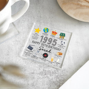 Personalised 30th Birthday Acrylic Table Sign, Coaster, Keep Book ,Fun Facts Gift, Funny 30th Birthday Gifts, Novelty Birthday Gifts, Fun Facts Birthday Gifts