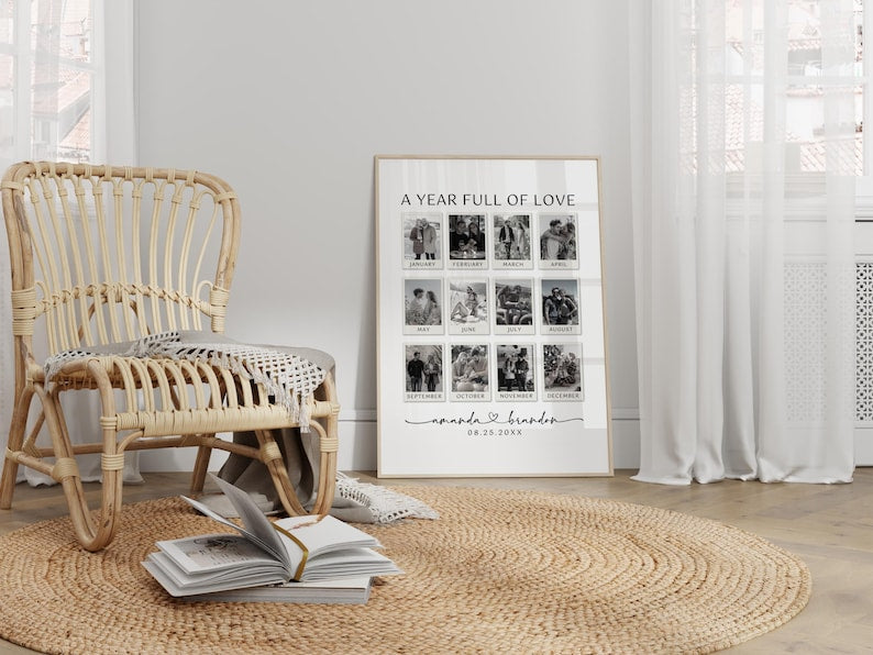 Custom Polaroid Photo Anniversary Canvas, Anniversary Gift, 1st Anniversary Gift, Personalized Photo Canvas, 1 Year Anniversary Gift