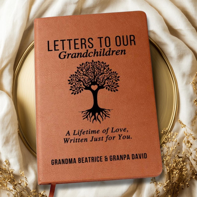 Letters To Our Grandchildren Personalized Leather Journal, Grandparent Memory Book, Legacy Keepsake for Grandkids, Gift for Grandchildren