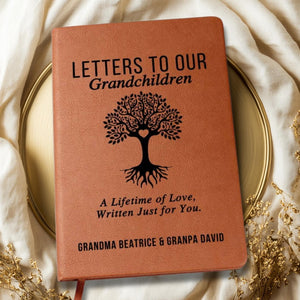Letters To Our Grandchildren Personalized Leather Journal, Grandparent Memory Book, Legacy Keepsake for Grandkids, Gift for Grandchildren