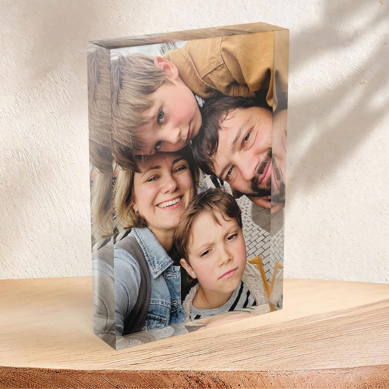 Personalised Photo Print Thick Customized Acrylic Bestie Freestanding Plaque with Any Photo, Birthday Custom Present, Wedding Gift, Family
