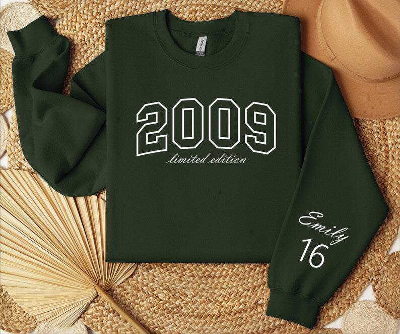 Custom Sweet 16 Birthday Sweaters, Sixteen Hoodie for Girl,16th Birthday Gift for Daughter, Sweet Sixteen Gift,Personalized 16 Bday Sweater