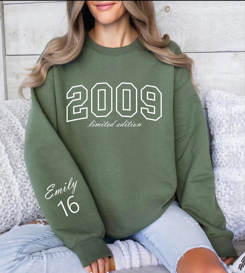 Custom Sweet 16 Birthday Sweaters, Sixteen Hoodie for Girl,16th Birthday Gift for Daughter, Sweet Sixteen Gift,Personalized 16 Bday Sweater