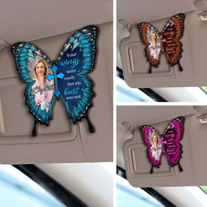 Personalized Memorial Butterfly Car Visor Clip, Custom Photo Sun Visor Clip, Remembrance Gift, Loss of Dad Gift, Mom Gift