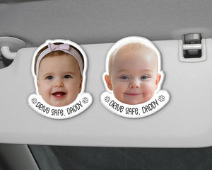 Photo Car Visor Clip, Custom Baby Face Sun Visor Clip, Valentine's Day Gift For Husband, Custom Picture Sun Visor Clip, Gifts For Dad
