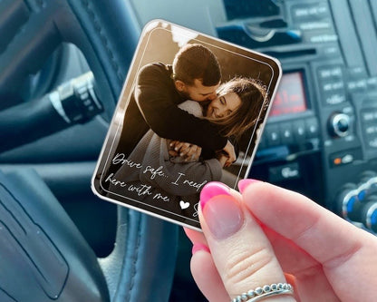 Valentine Gift For Him, Couple Photo Visor Clip, Custom Sun Visor Clip, Picture Car Hanging Ornament, Photo Car Accessory, Anniversary Gifts