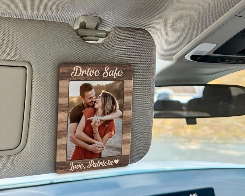 Custom Valentine Gift For Him, Couple Photo Car Visor Clip, Photo Sun Visor Clip, Personalized Photo Car Decoration, Couple Anniversary Gift