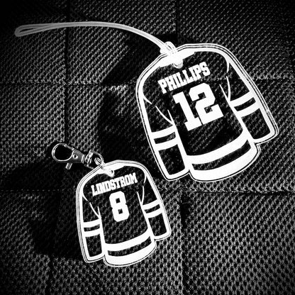 Hockey Bag Tag, Hockey Team Gift, Hockey Keychain, Sports Team Gift, End Of Season Hockey Gift, Pee-wee Hockey gift, Custom Hockey Gift