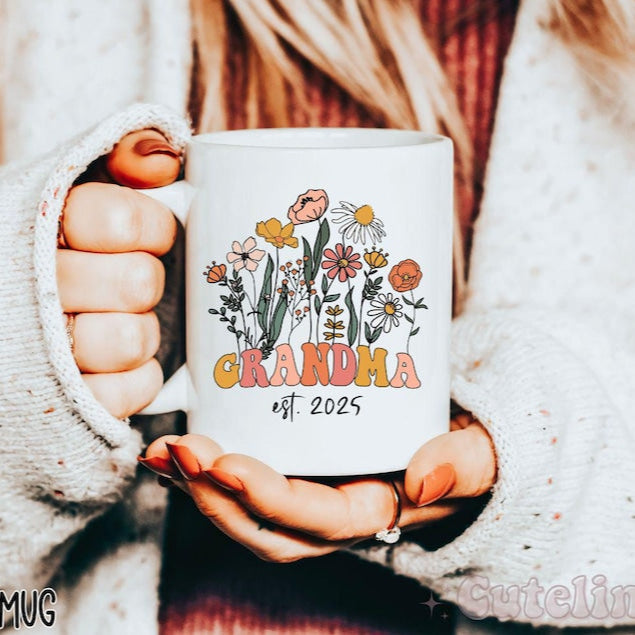 Custom Mama Mug, Mom Est 2025, Mother's Day Coffee Mug, Mothers Day Gift for New Mom Gift, Baby Shower Gift, Pregnancy Gift
