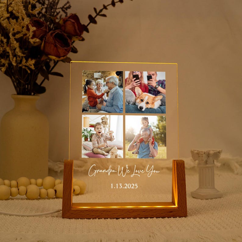 Personalized Photo Night Light Plaque,Couple Photo Lamp,Mother's Day Gift,Custom Led Night Light,Anniversary Gift for Her Him Family Friends