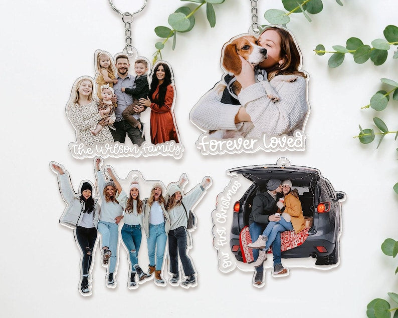 Custom Photo Acrylic Ornament: Personalized Keepsake Gift Custom Family Photo Christmas Ornament, Besties Xmas Gift, Pet 1st Christmas Keepsake, Picture Keepsake
