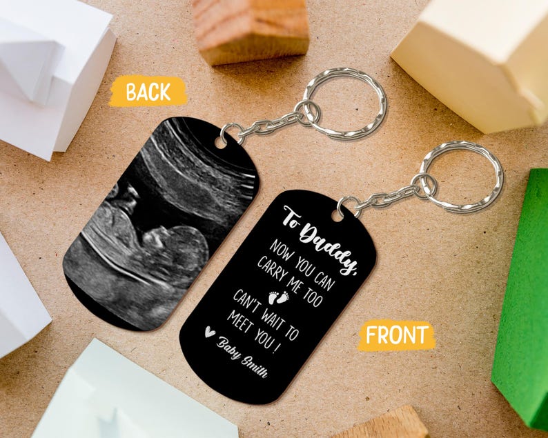 Personalized Baby Ultrasound Keychain, Custom Sonogram Gift For Dad, First Time Dad Gifts, Pregnancy Gift, Dad to be, Pregnancy Announcement