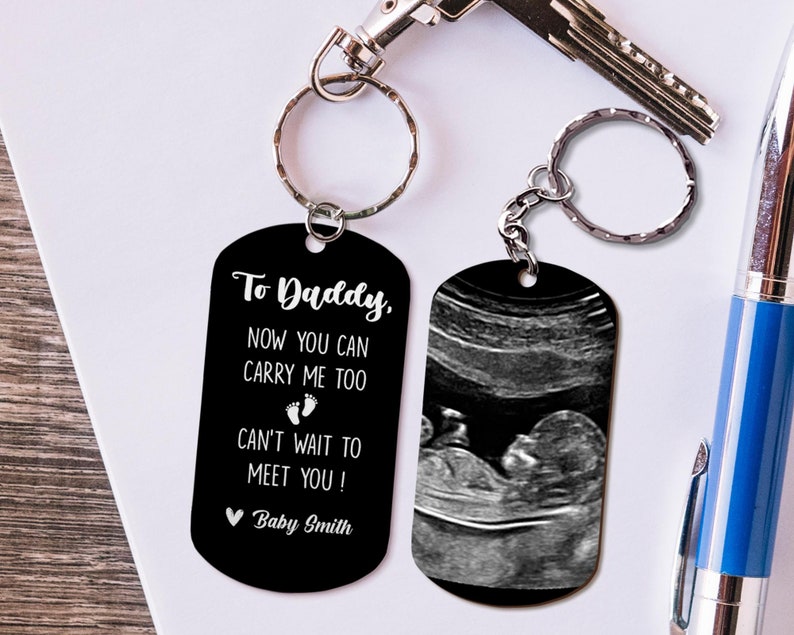 Personalized Baby Ultrasound Keychain, Custom Sonogram Gift For Dad, First Time Dad Gifts, Pregnancy Gift, Dad to be, Pregnancy Announcement