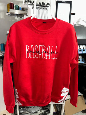 Baseball Mama Embroidered Sweatshirt | Stylish & Comfy for Game Days