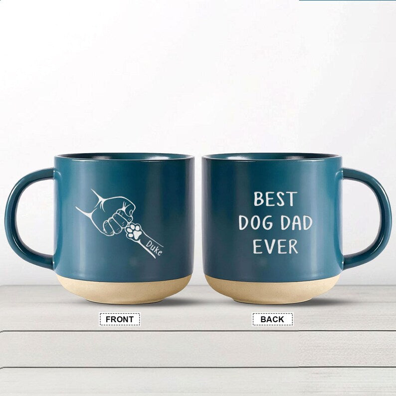 Personalized Dog Dad Gift for Dog Lover Pottery Mug for Fathers Day Gift for Men, Mug Gift for Birthday Gift for Dad, Dad Coffee Mug Gifts