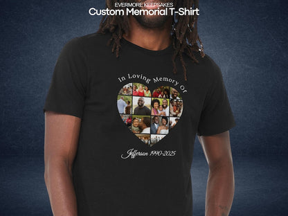Personalized Memorial Photo Collage T-Shirt: Celebration of Life Remembrance Gift Memorial Gift For Loved Ones Family Gift