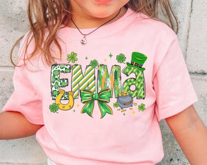 St Patrick's Day Toddler Shirt, Personalized Kids Shirt, Cute Shamrock Kids Tee, Irish Boys Shirt, Coquette Bow St Patricks, St Pattys Gift