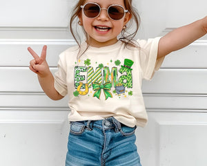 St Patrick's Day Toddler Shirt, Personalized Kids Shirt, Cute Shamrock Kids Tee, Irish Boys Shirt, Coquette Bow St Patricks, St Pattys Gift